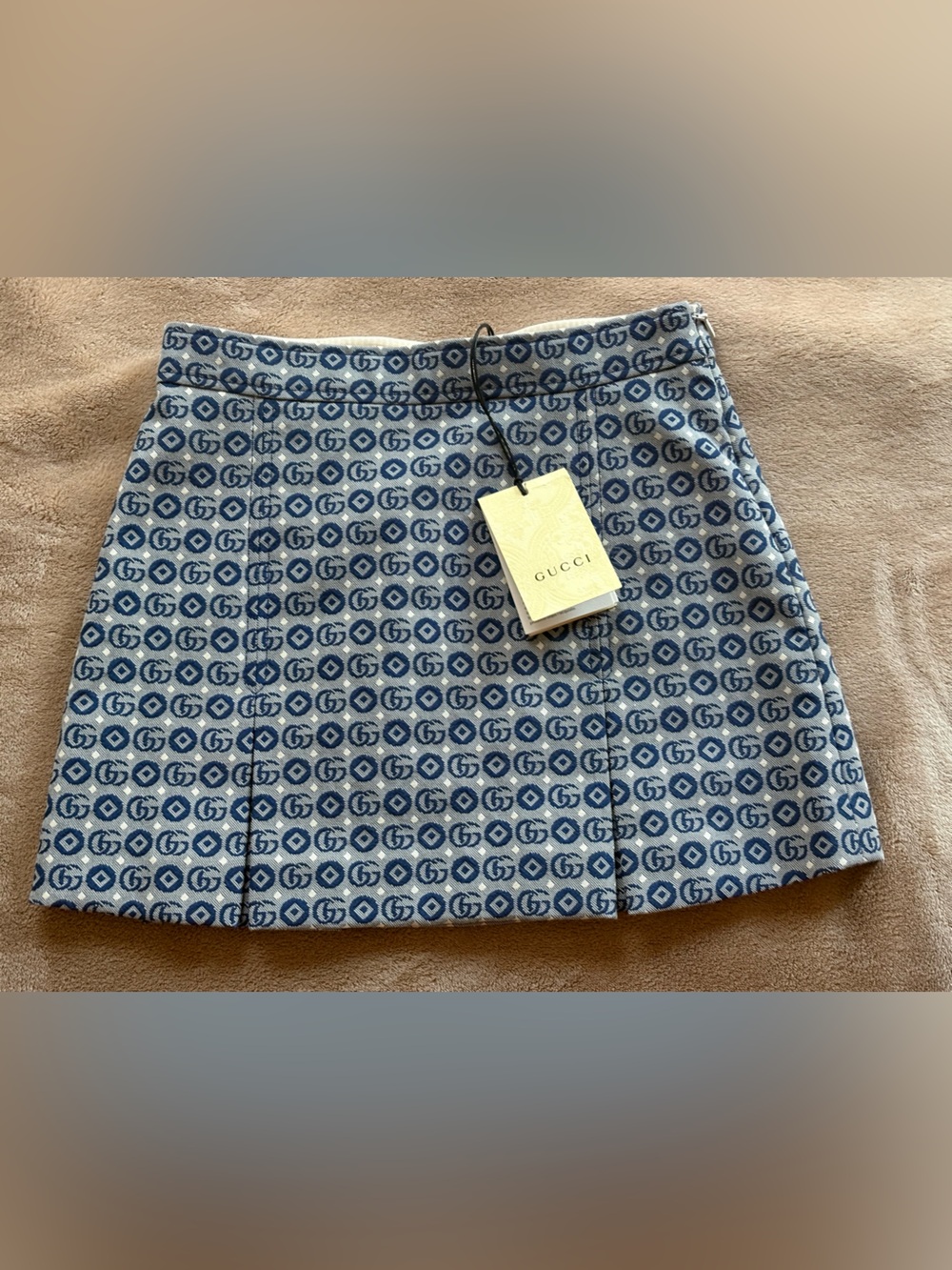 Gucci Girls Blue Monogram Mini Skirt
